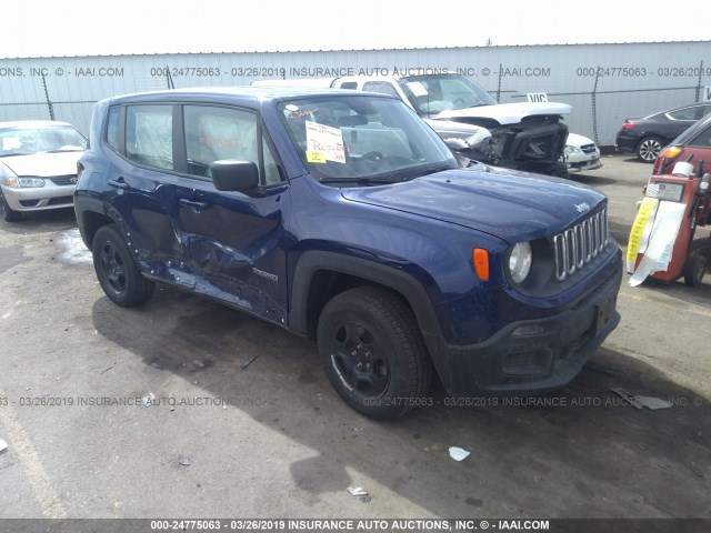 ZACCJBABXHPE83623 - 2017 JEEP RENEGADE SPORT BLUE photo 1