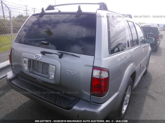 JNRDR09Y61W214733 - 2001 INFINITI QX4 SILVER photo 4