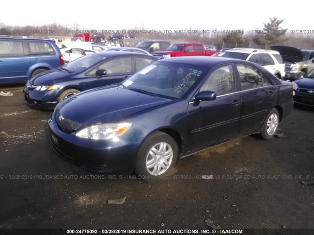 4T1BE32K73U650950 - 2003 TOYOTA CAMRY LE/XLE/SE BLUE photo 2