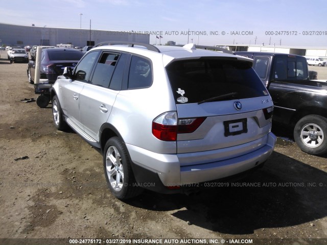 WBXPC9C41AWJ36342 - 2010 BMW X3 XDRIVE30I SILVER photo 3