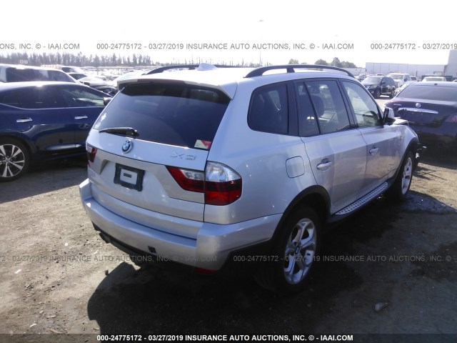 WBXPC9C41AWJ36342 - 2010 BMW X3 XDRIVE30I SILVER photo 4