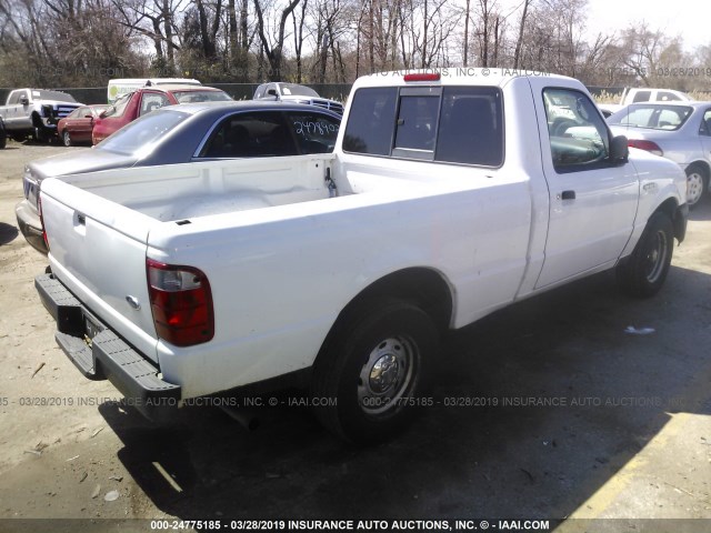 1FTYR10D95PA76848 - 2005 FORD RANGER WHITE photo 4