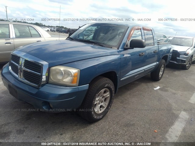 1D7HW58N65S200266 - 2005 DODGE DAKOTA QUAD LARAMIE BLUE photo 2