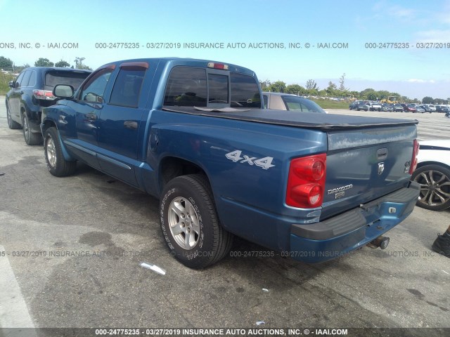 1D7HW58N65S200266 - 2005 DODGE DAKOTA QUAD LARAMIE BLUE photo 3