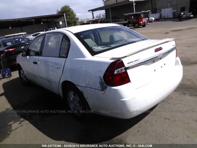 1G1ZT54805F120129 - 2005 CHEVROLET MALIBU LS WHITE photo 3