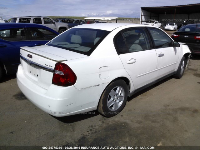 1G1ZT54805F120129 - 2005 CHEVROLET MALIBU LS WHITE photo 4