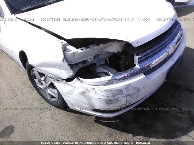 1G1ZT54805F120129 - 2005 CHEVROLET MALIBU LS WHITE photo 6