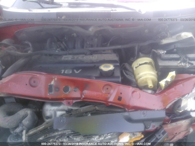 KL1TD666X7B707645 - 2007 CHEVROLET AVEO LS RED photo 10