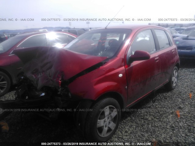 KL1TD666X7B707645 - 2007 CHEVROLET AVEO LS RED photo 2