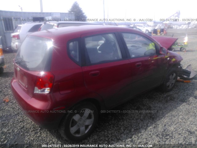 KL1TD666X7B707645 - 2007 CHEVROLET AVEO LS RED photo 4