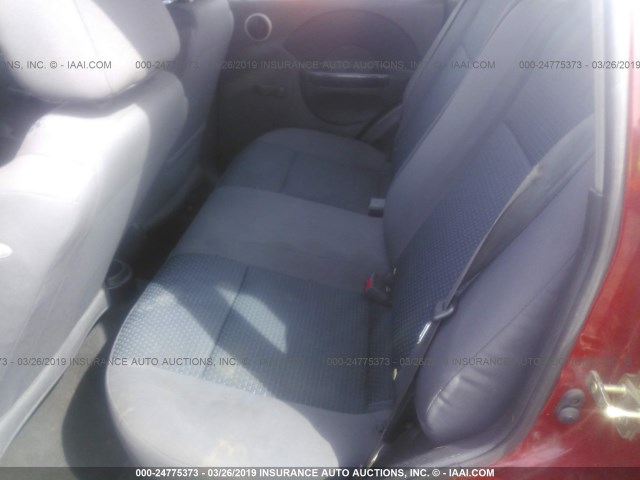 KL1TD666X7B707645 - 2007 CHEVROLET AVEO LS RED photo 8