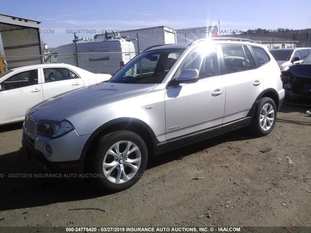 WBXPC9C45AWJ34139 - 2010 BMW X3 XDRIVE30I SILVER photo 2