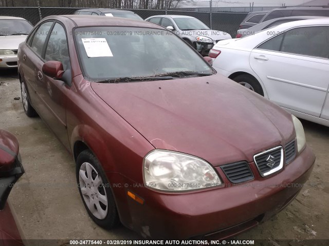 KL5JD52Z24K954721 - 2004 SUZUKI FORENZA S BURGUNDY photo 1