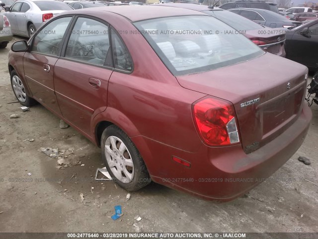 KL5JD52Z24K954721 - 2004 SUZUKI FORENZA S BURGUNDY photo 3