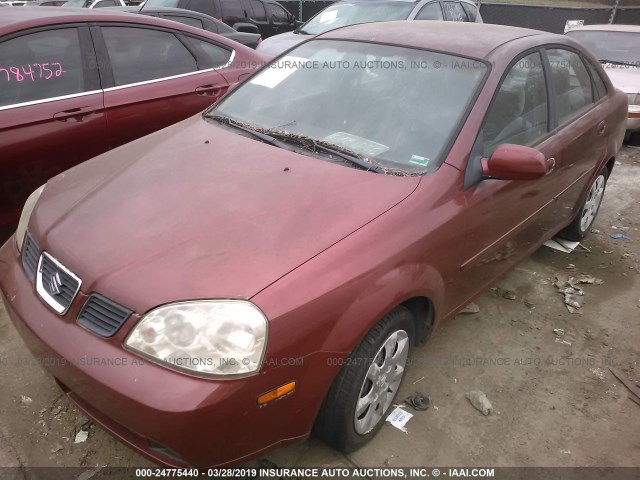 KL5JD52Z24K954721 - 2004 SUZUKI FORENZA S BURGUNDY photo 6