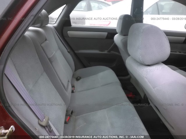 KL5JD52Z24K954721 - 2004 SUZUKI FORENZA S BURGUNDY photo 8