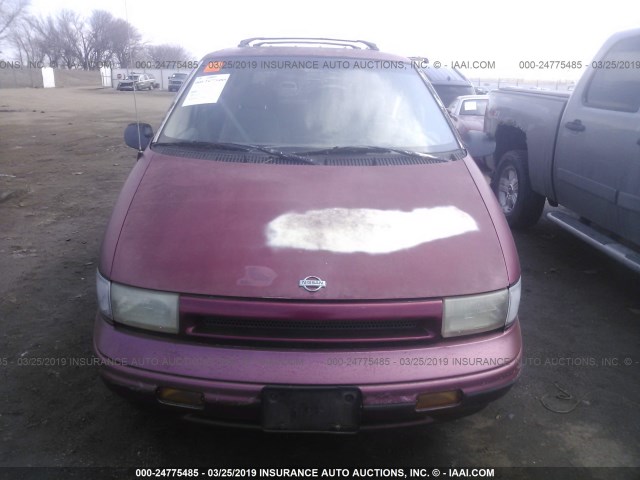 4N2DN11W0PD811017 - 1993 NISSAN QUEST GXE/XE/BASE MAROON photo 6