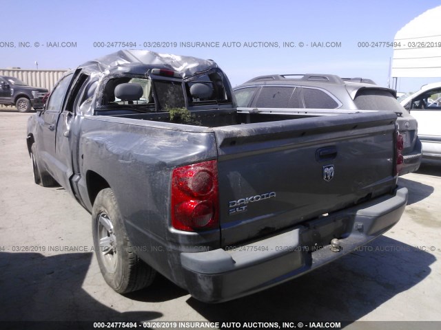 1D7HE48K58S540581 - 2008 DODGE DAKOTA QUAD SLT GRAY photo 3