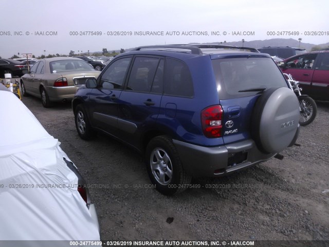 JTEGD20V640008647 - 2004 TOYOTA RAV4 BLUE photo 3