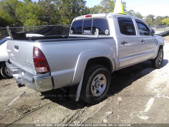 3TMJU62N46M022450 - 2006 TOYOTA TACOMA DOUBLE CAB PRERUNNER SILVER photo 4