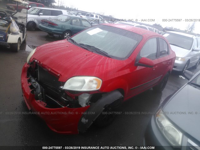 KL1TG5DE7AB044067 - 2010 CHEVROLET AVEO LT RED photo 2