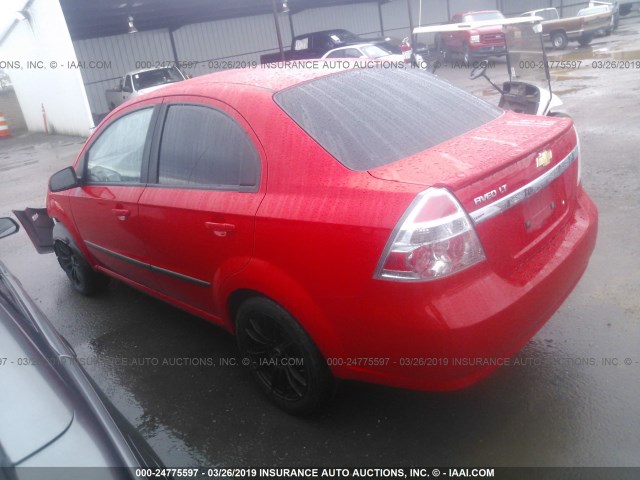 KL1TG5DE7AB044067 - 2010 CHEVROLET AVEO LT RED photo 3