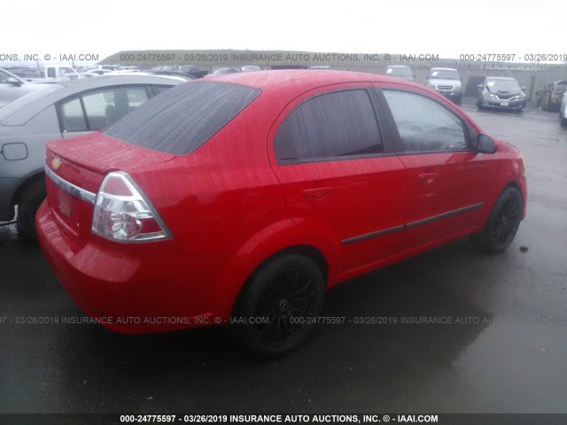 KL1TG5DE7AB044067 - 2010 CHEVROLET AVEO LT RED photo 4