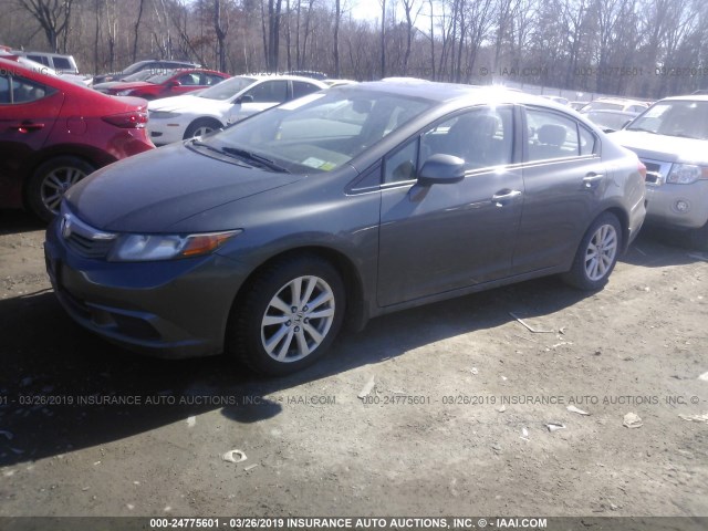 2HGFB2F97CH553218 - 2012 HONDA CIVIC EXL GRAY photo 2