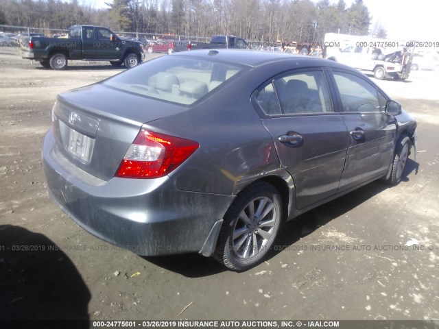 2HGFB2F97CH553218 - 2012 HONDA CIVIC EXL GRAY photo 4