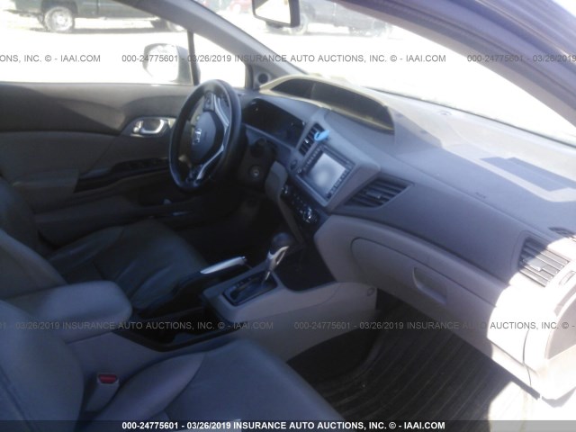 2HGFB2F97CH553218 - 2012 HONDA CIVIC EXL GRAY photo 5