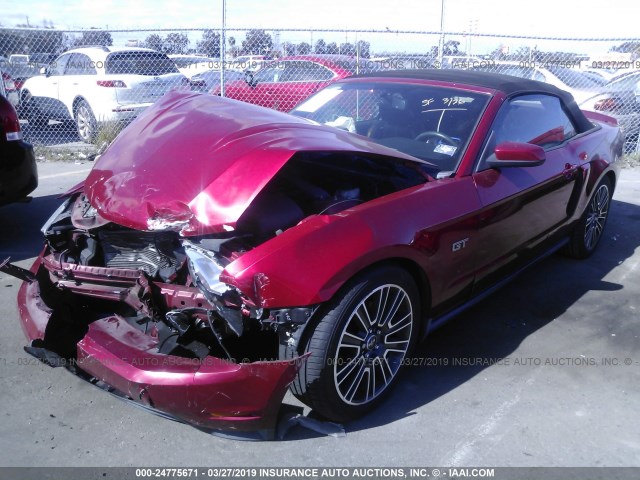 1ZVBP8FH2A5169194 - 2010 FORD MUSTANG GT RED photo 2