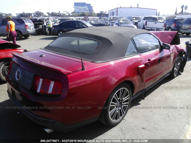 1ZVBP8FH2A5169194 - 2010 FORD MUSTANG GT RED photo 4