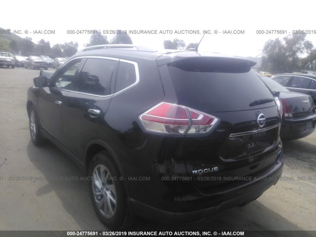 5N1AT2MT4EC755164 - 2014 NISSAN ROGUE S/SL/SV BLACK photo 3