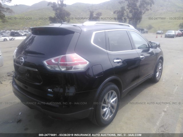 5N1AT2MT4EC755164 - 2014 NISSAN ROGUE S/SL/SV BLACK photo 4