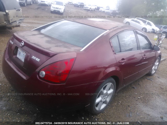 1N4BA41E64C823601 - 2004 NISSAN MAXIMA SE/SL MAROON photo 4