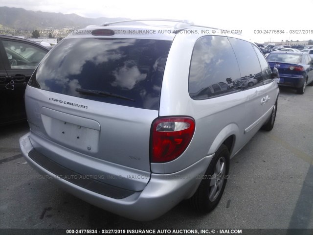 2D4GP44L44R522831 - 2004 DODGE GRAND CARAVAN SXT SILVER photo 4