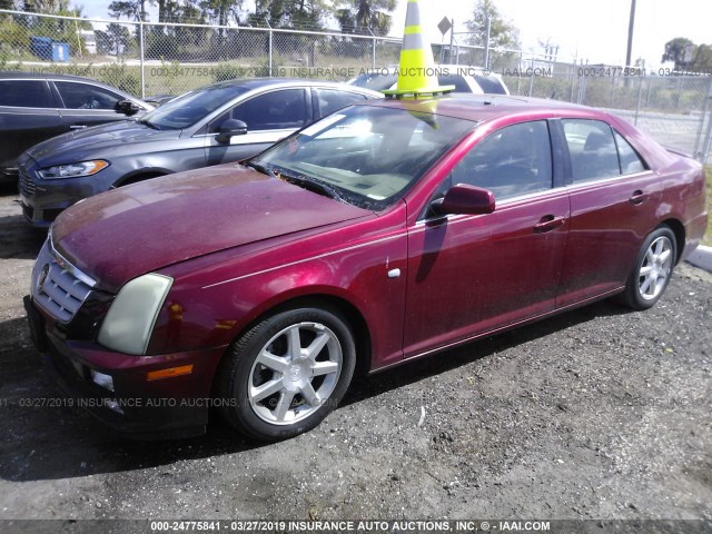 1G6DC67A450188672 - 2005 CADILLAC STS RED photo 2