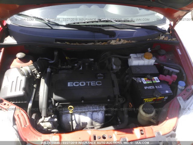 KL1TD5DE7BB136581 - 2011 CHEVROLET AVEO LS/LT RED photo 10