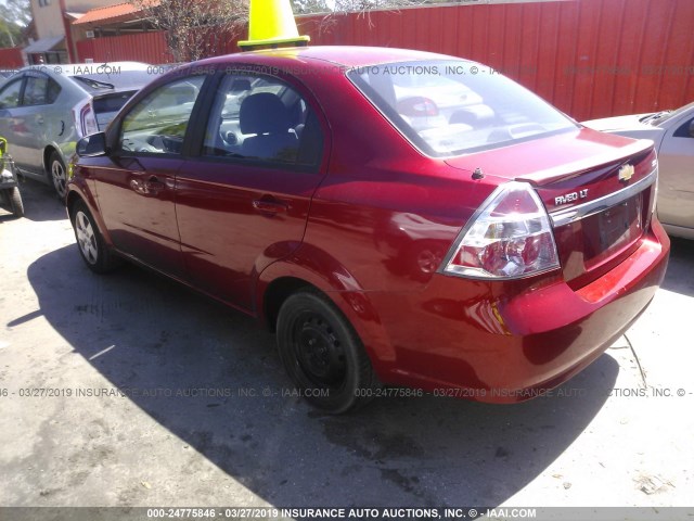 KL1TD5DE7BB136581 - 2011 CHEVROLET AVEO LS/LT RED photo 3