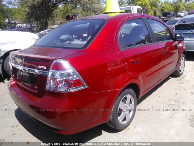 KL1TD5DE7BB136581 - 2011 CHEVROLET AVEO LS/LT RED photo 4