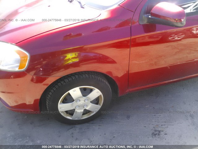 KL1TD5DE7BB136581 - 2011 CHEVROLET AVEO LS/LT RED photo 6