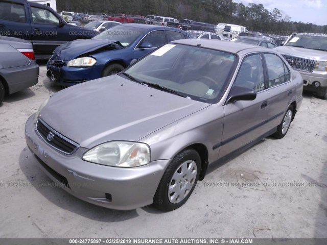 1HGEJ6671YL043011 - 2000 HONDA CIVIC LX TAN photo 2