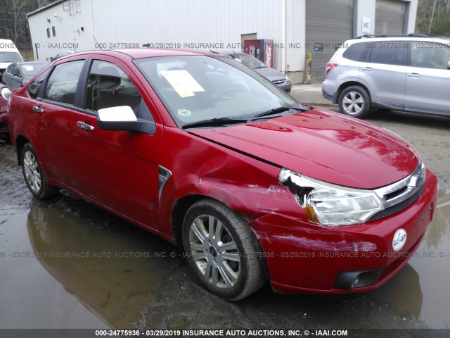 1FAHP35NX8W211337 - 2008 FORD FOCUS SE/SEL/SES RED photo 1