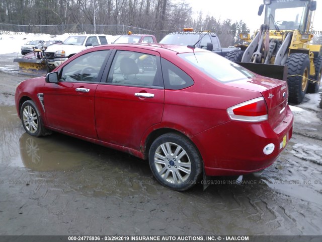 1FAHP35NX8W211337 - 2008 FORD FOCUS SE/SEL/SES RED photo 3