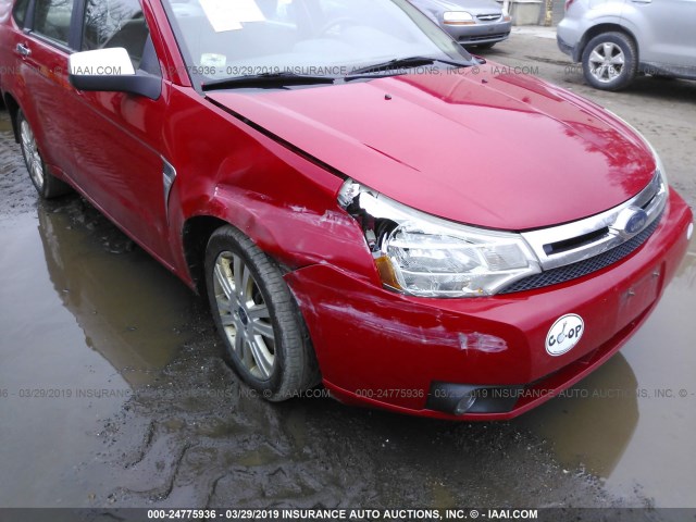 1FAHP35NX8W211337 - 2008 FORD FOCUS SE/SEL/SES RED photo 6