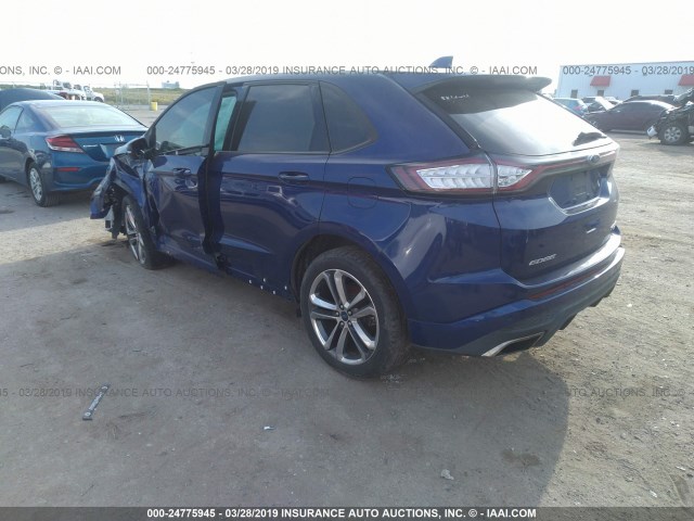 2FMTK3APXFBB62418 - 2015 FORD EDGE SPORT BLUE photo 3