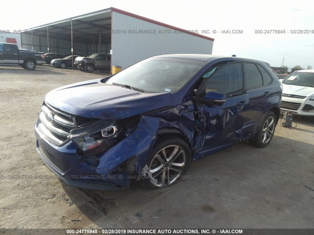 2FMTK3APXFBB62418 - 2015 FORD EDGE SPORT BLUE photo 6