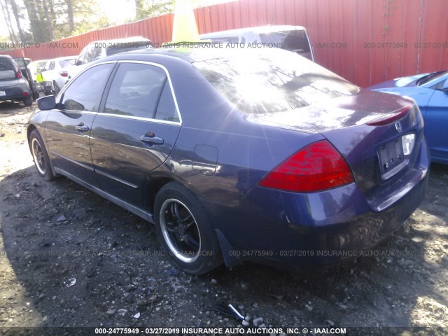 3HGCM56477G703403 - 2007 HONDA ACCORD LX BLUE photo 3