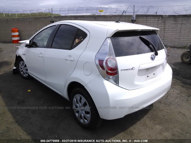 JTDKDTB38D1551556 - 2013 TOYOTA PRIUS C WHITE photo 3