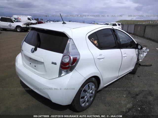 JTDKDTB38D1551556 - 2013 TOYOTA PRIUS C WHITE photo 4